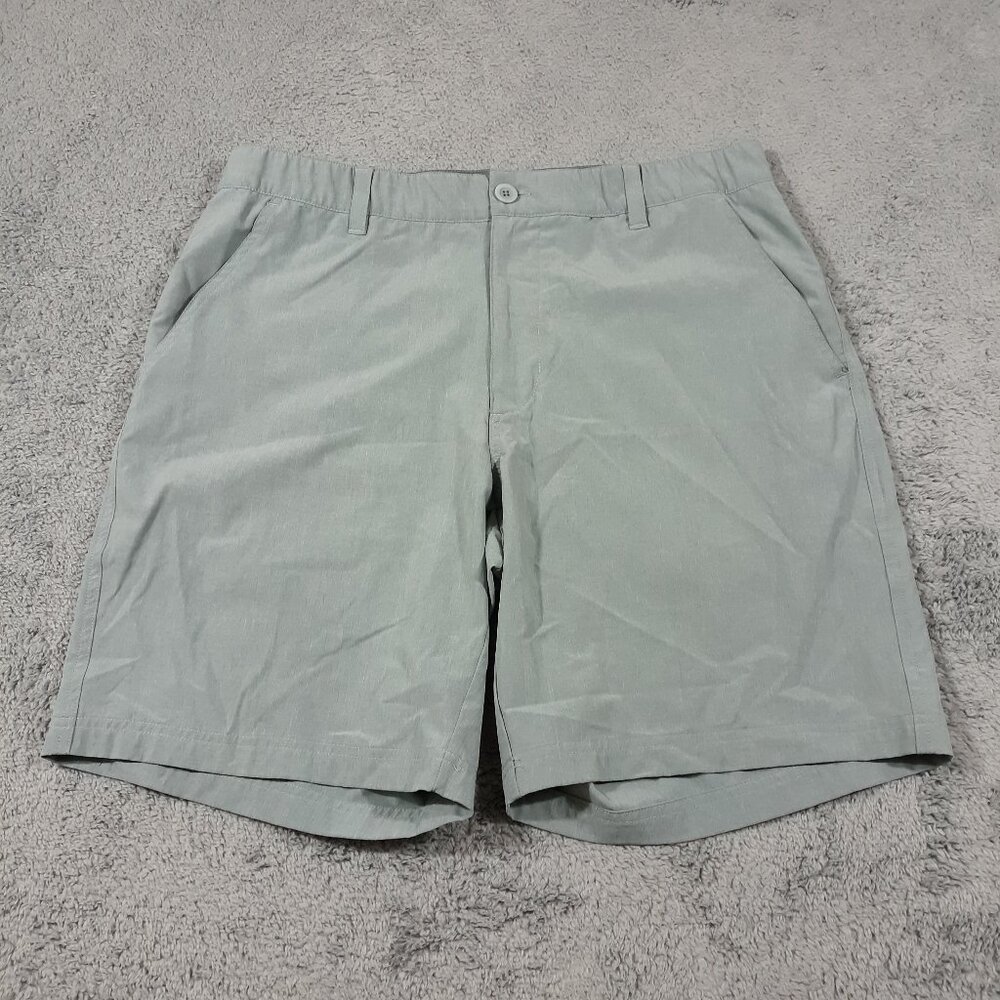 Swannies Golf‎ Shorts Mens Size 36 Light Green Flat Front Poly Spandex Stretch